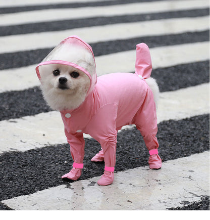 Pet Four-legged All-in-one Waterproof Raincoat