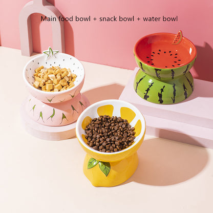 Cat Bowl Cerami Basin Protection Cervical Slope Pet Supplies