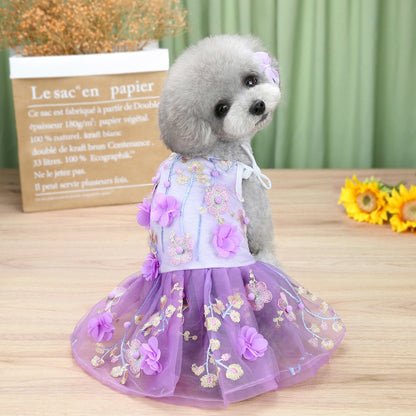 Pet Cotton Lace Sling Dress