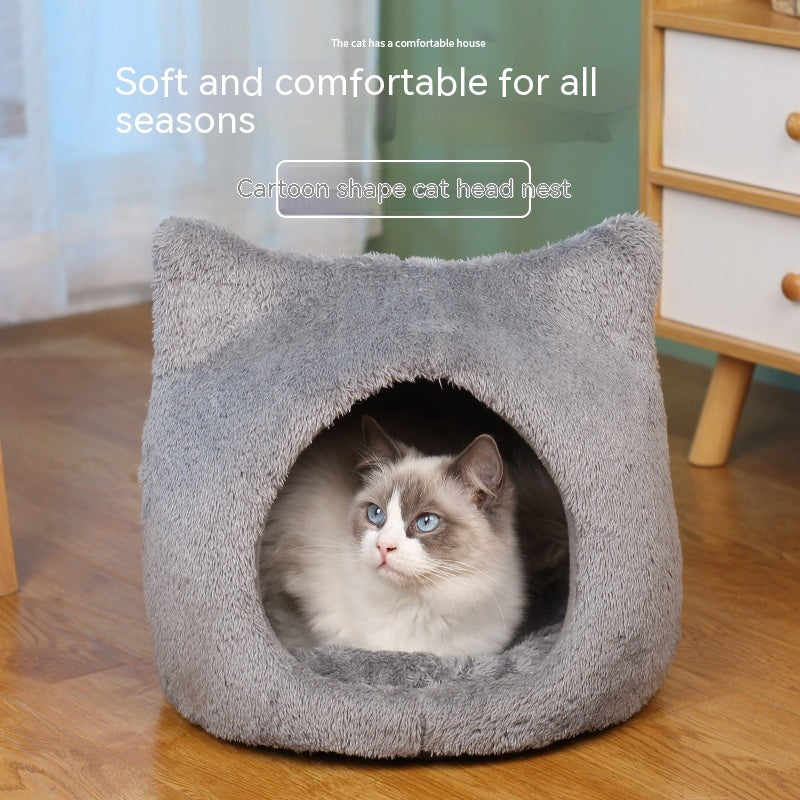 Cute Cat Head Thickened Double-sided Fleece Pad
