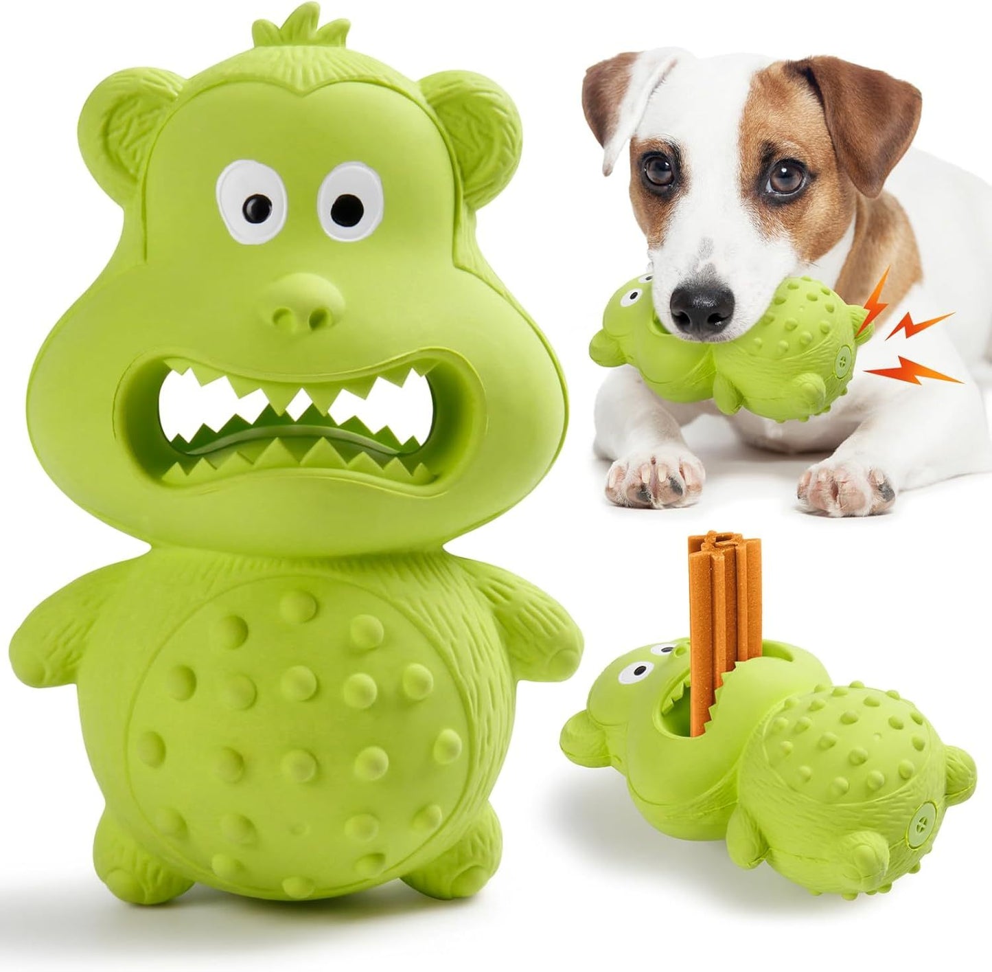 Dog Toys For Aggressive Chewers Natural Rubber Squeaky