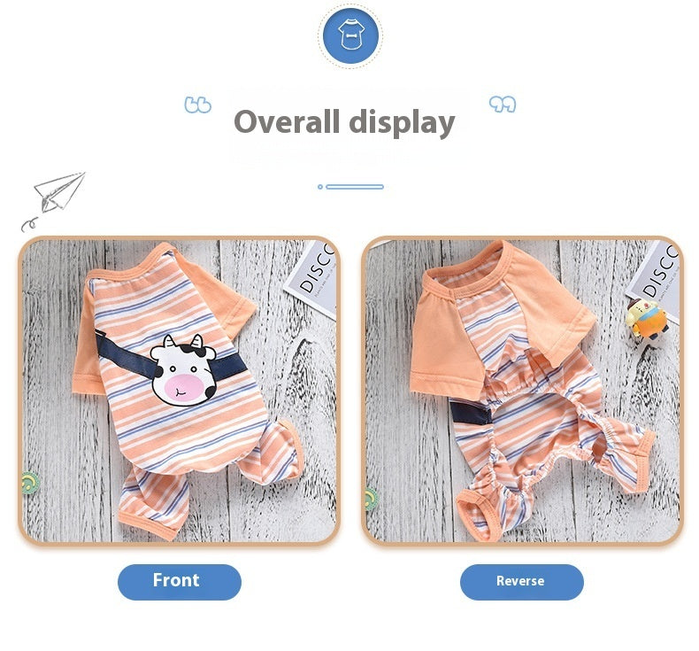 Striped Four-leg Cream Pack Four-leg Pet Dog Clothes