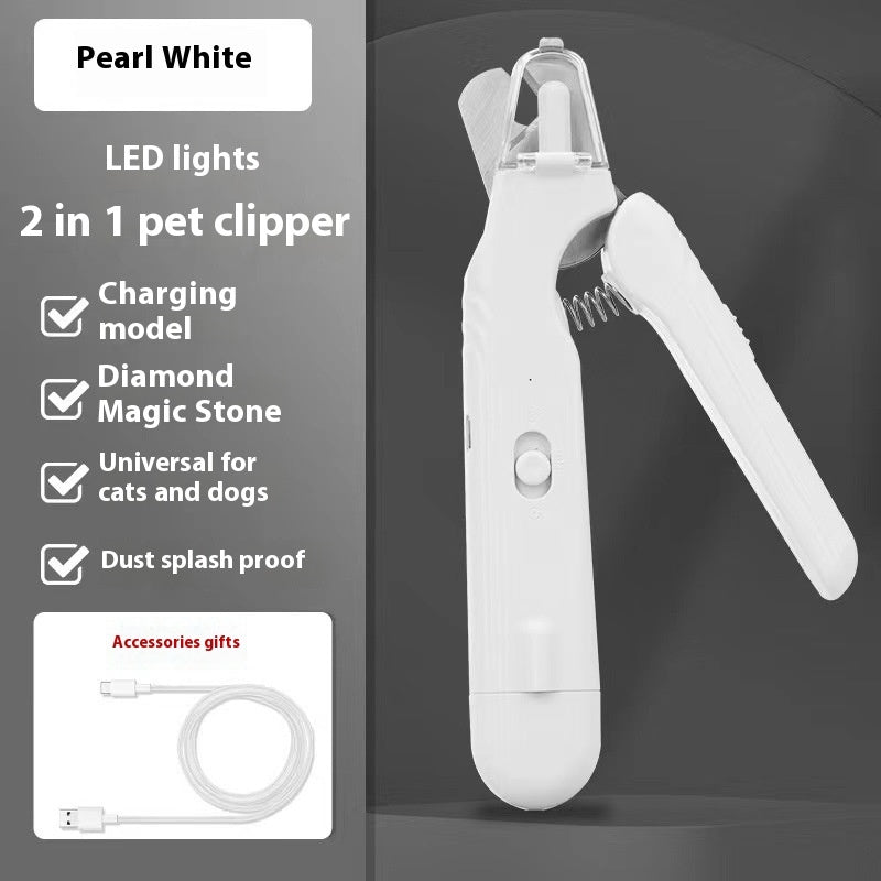 2 In 1 Pet Nail Clippers With Led Light Dog Cat Special