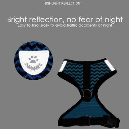 Pet Wave Pattern Traction Reflective Chest Harness