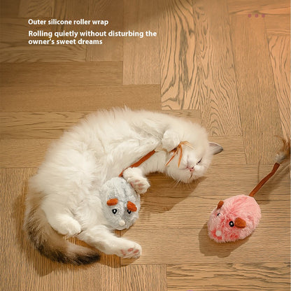 Cat Toys Self-Hi Relieving Stuffy Electric Mouse Cat Pole Toy