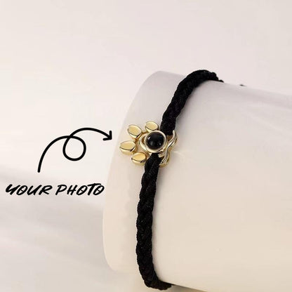Beaded Personalized Photo Projection Bracelet Custom Photo Dog Paw