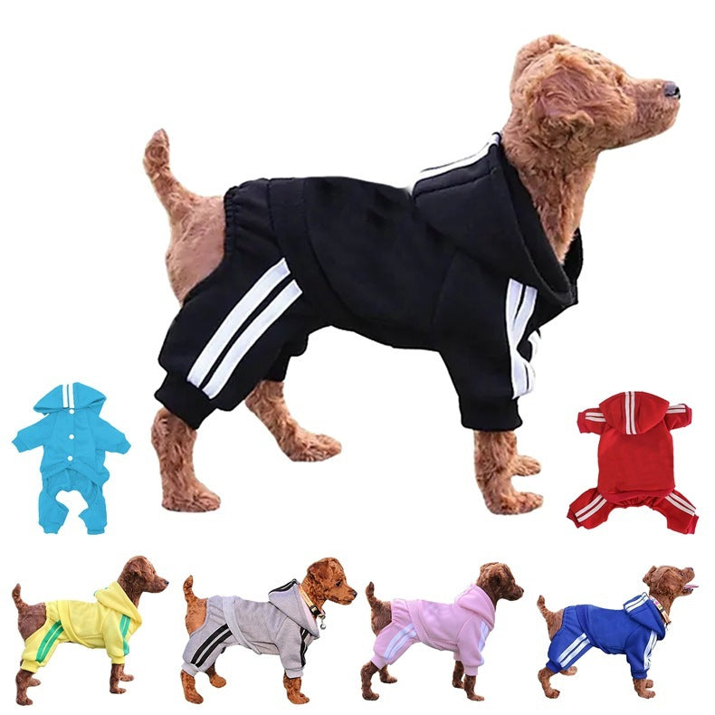 Hooded Casual Pet Dog Hoodie Striped