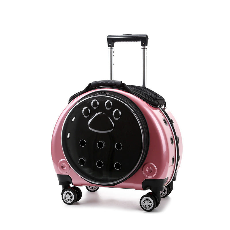 Small Pet Trolley Bag Portable Dog Diaper Bag Transparent
