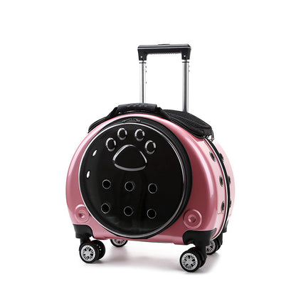 Small Pet Trolley Bag Portable Dog Diaper Bag Transparent