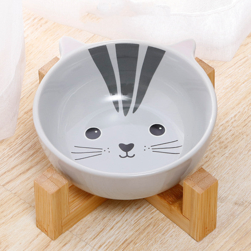 Spot Vibrato Net Red Binaural Cartoon Ceramic Pet Bowl