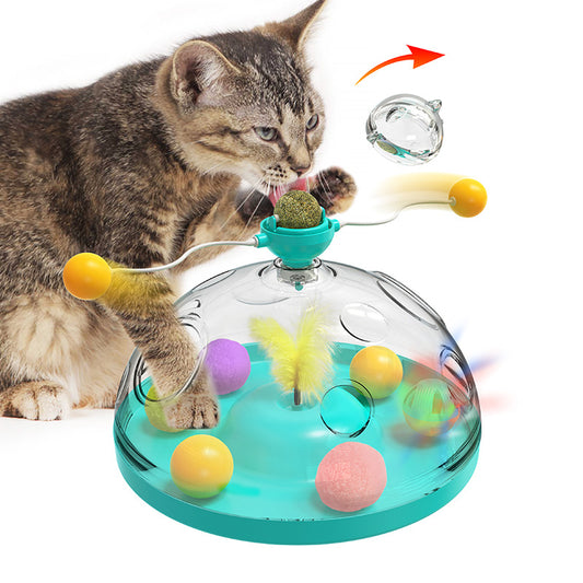 Meows Windmill Funny Cat Toys Interactive Turntable Pet Toys
