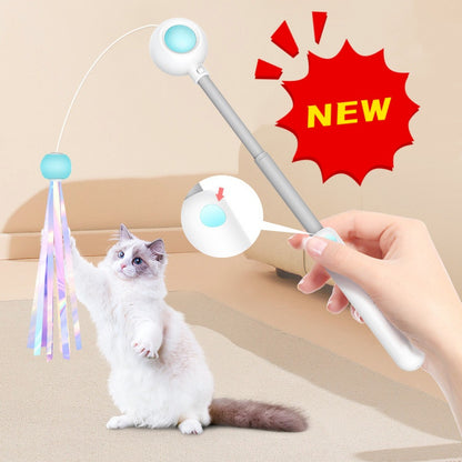 NEW 2-in-1 Retractable Cat Wand Toys Gravity Pet Laser