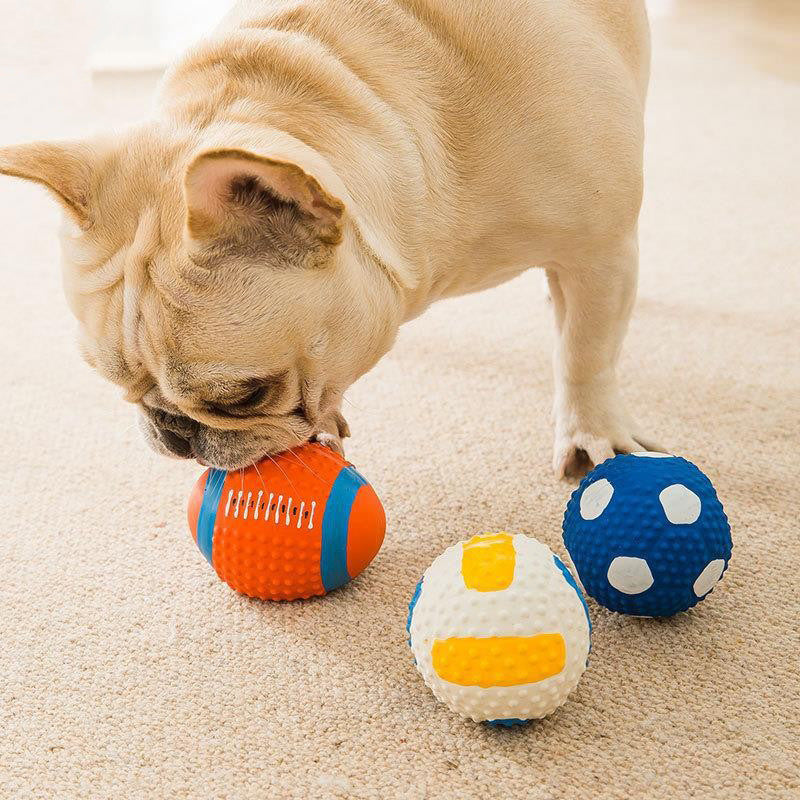 Dog Latex Sound Toy Molar Long Lasting Relieving Stuffy Rugby