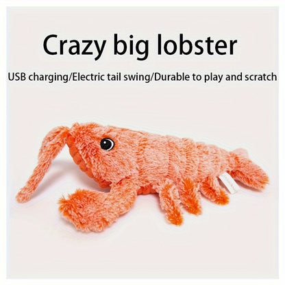 Pet Gravity Shrimp Plush Toy USB Charging Simulate Lobster