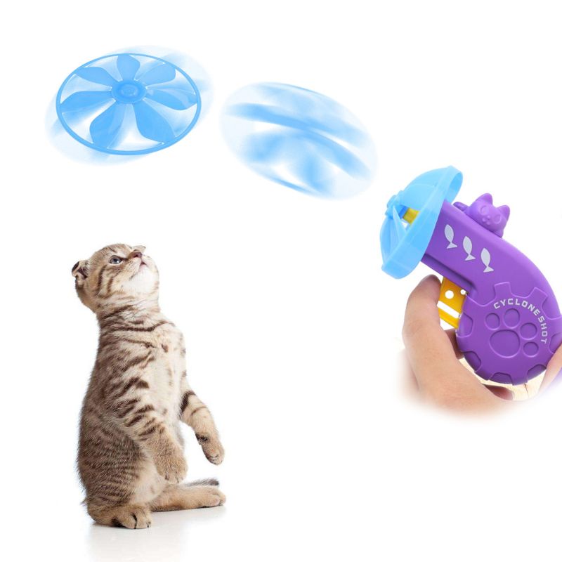 Cat Fetch Tracks Toy Flying Propellers Disc Saucers Interactive Dog Pet Chaser Toys Cat Training Supplies