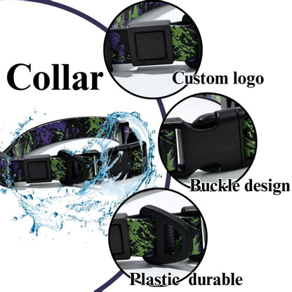 UV Printing Camouflage Embossed Pet Leash Set