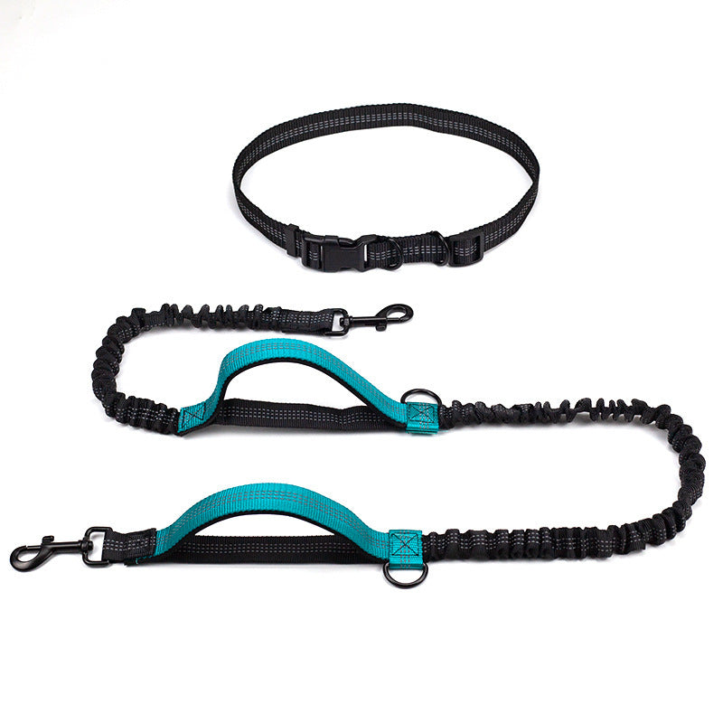 Multifunctional Running Reflective Double Telescopic Dog Leash