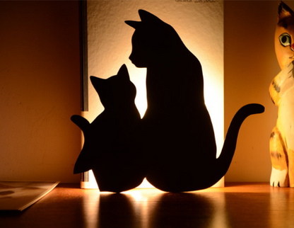 LED Animal Dog Cat Shape Night Light Sensor Control Smart Sound