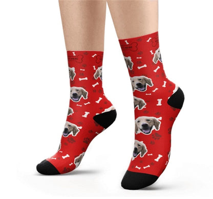 Personalized Custom Pet Head Print Socks For Dog Cat Lover
