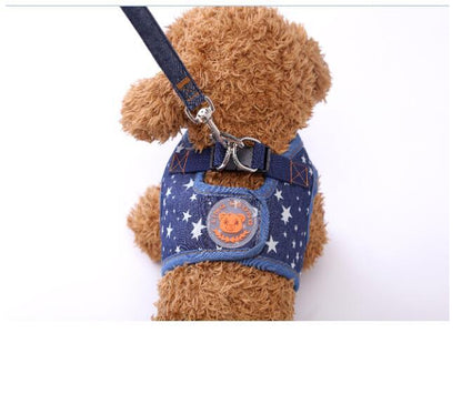 Dog trail vest and dog print protective chest strap