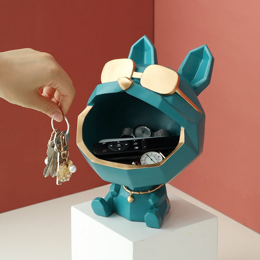 Cool Dog Figurine Big Mouth Dog Storage Box Home Decoration