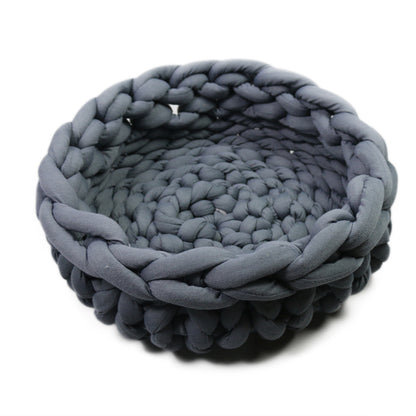 Coarse Wool Hand-woven Pet Nest Can Be Washed