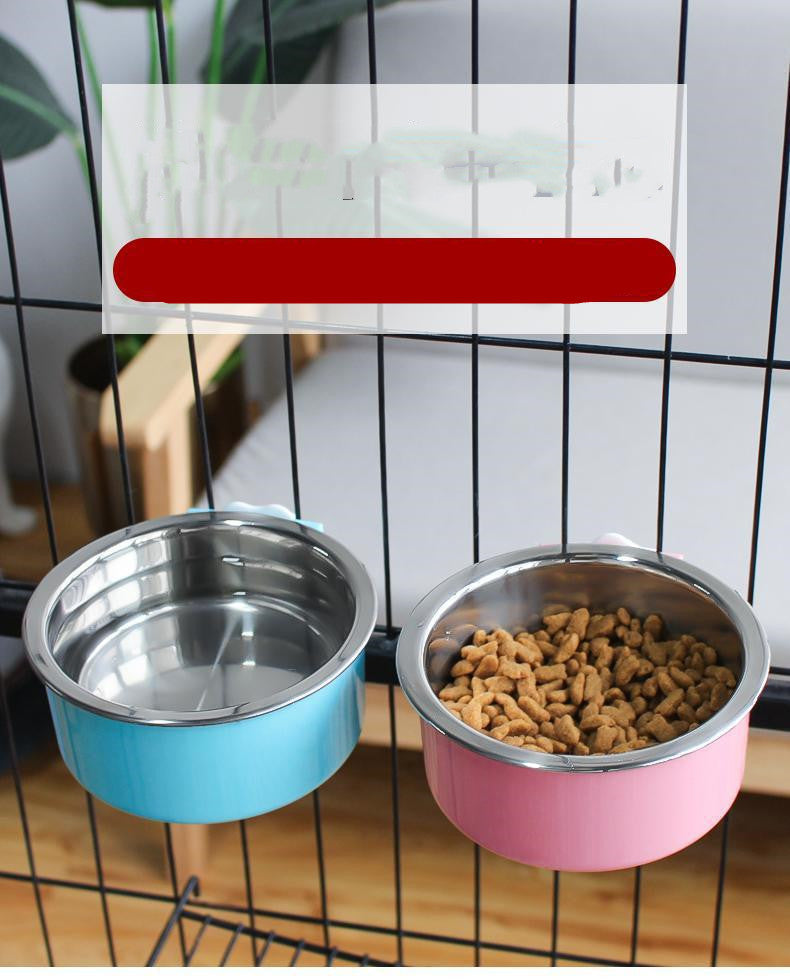 Stainless Steel Dog Fixed Cat Bowl Cat Bowl Dog Cage