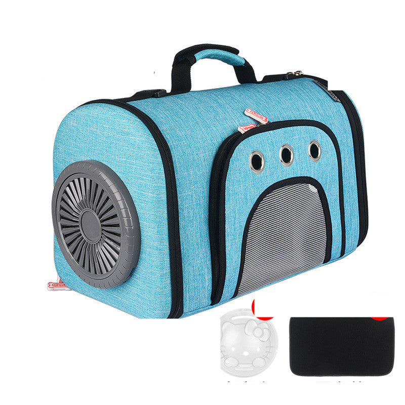 Pet Out Bag With Fan Side Mesh Ventilation