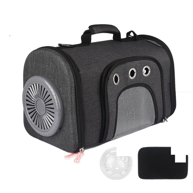 Pet Out Bag With Fan Side Mesh Ventilation