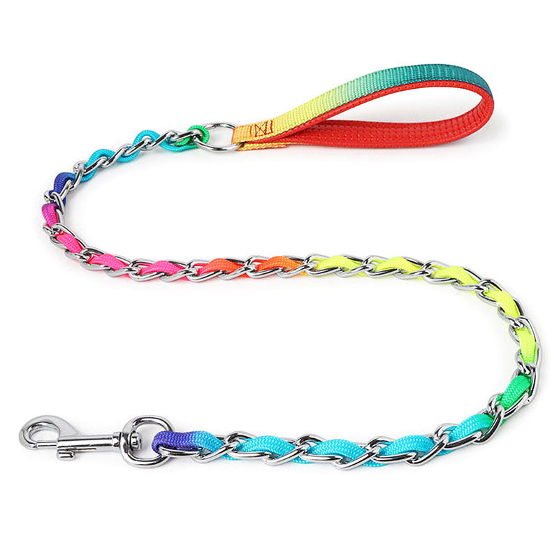 Ulysses Medium Small Dog Rainbow Dog Chain Dog Leash