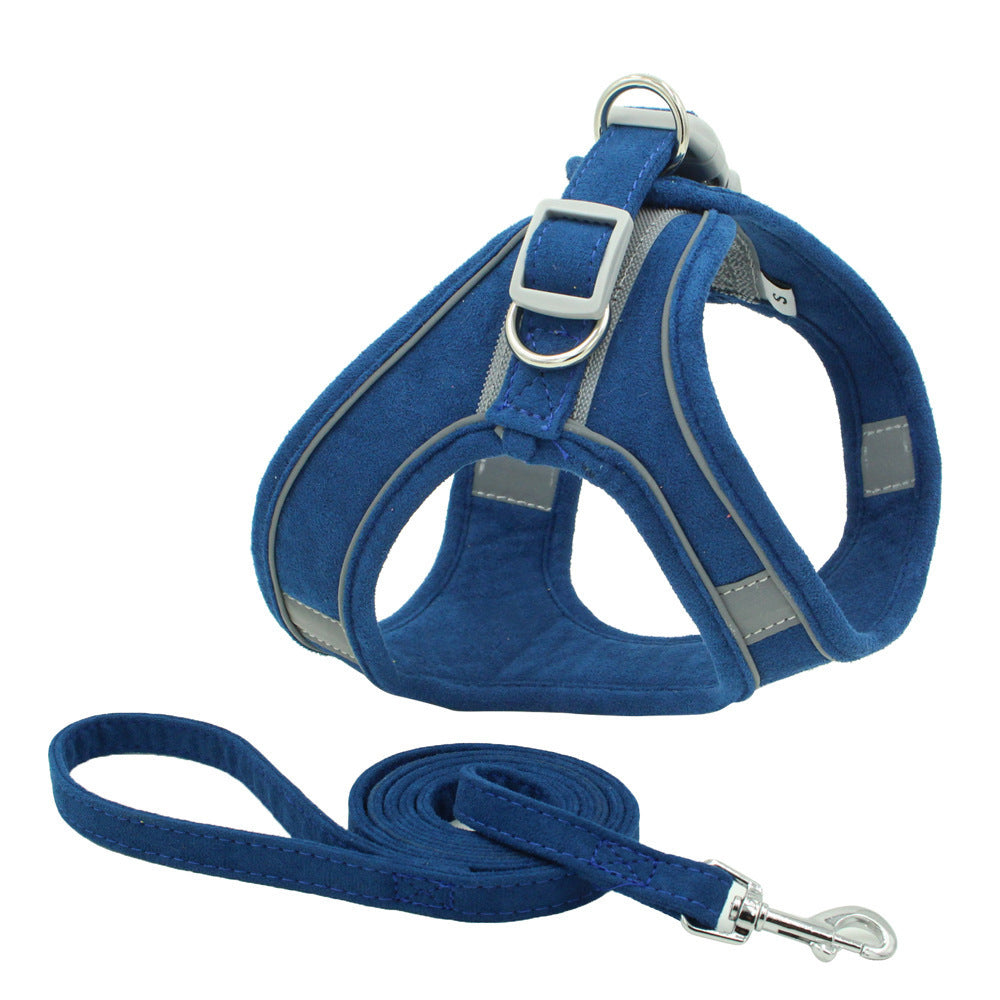 Suede Pet Chest Harness Reflective And Breathable Anti-Strike