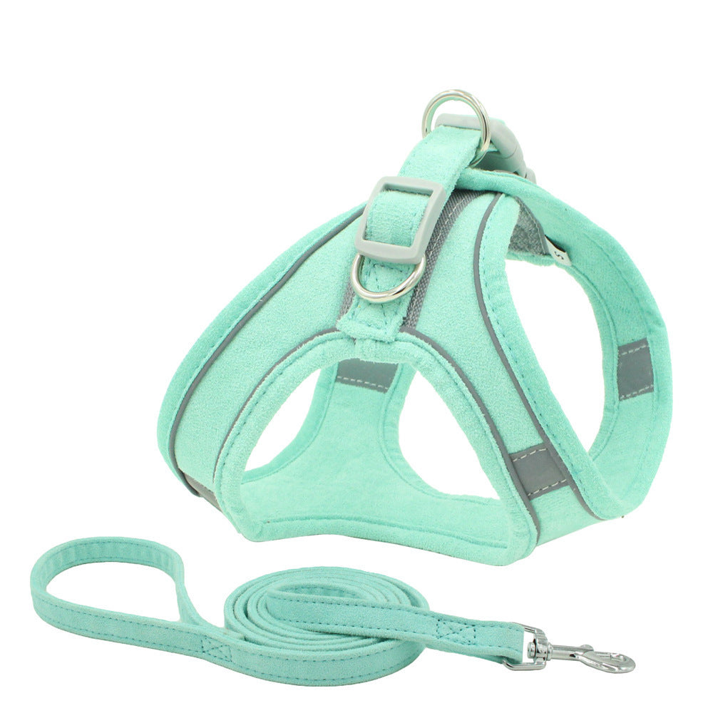 Suede Pet Chest Harness Reflective And Breathable Anti-Strike