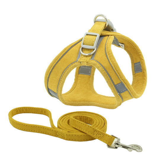 Suede Pet Chest Harness Reflective And Breathable Anti-Strike