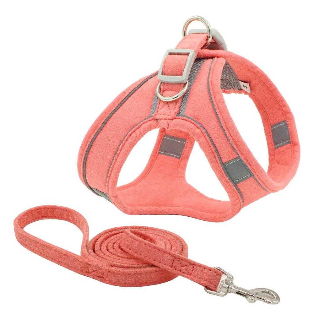 Suede Pet Chest Harness Reflective And Breathable Anti-Strike