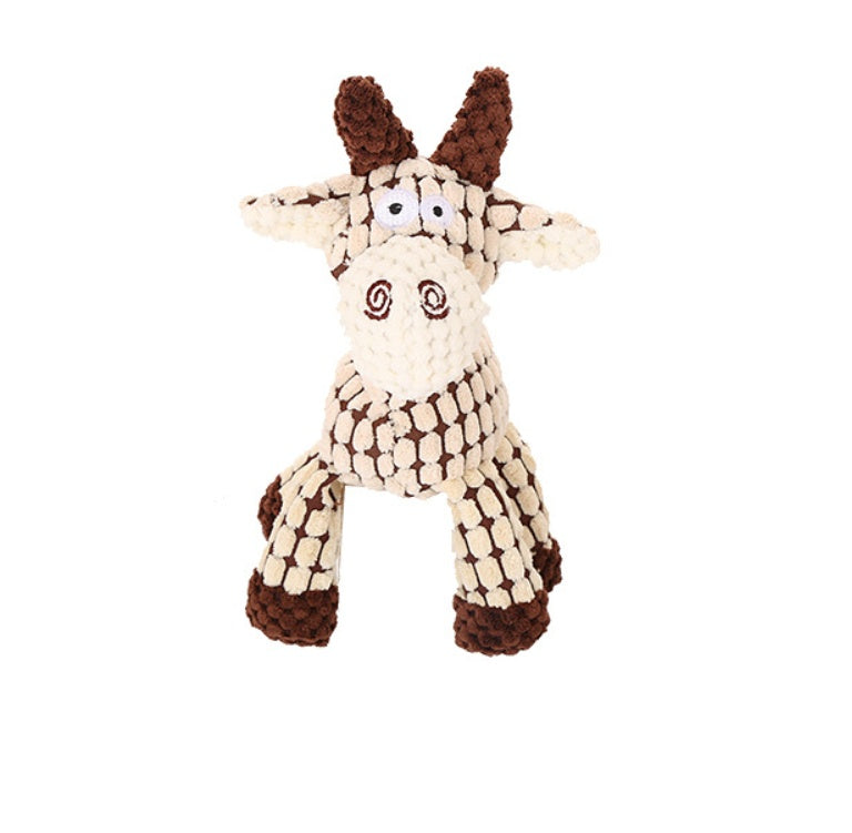 Pet Toy Donkey Shape Corduroy Chew Toy For Dogs Puppy Squeaker