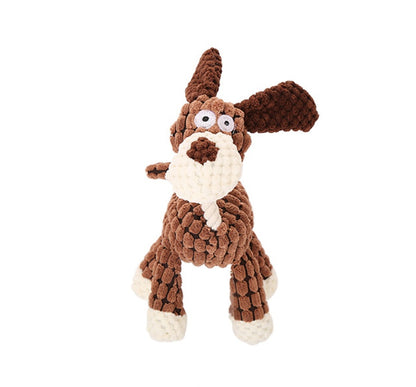 Pet Toy Donkey Shape Corduroy Chew Toy For Dogs Puppy Squeaker