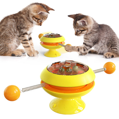 Rotatable Cat Toys Supplies With Catnip Interactive Training Toys