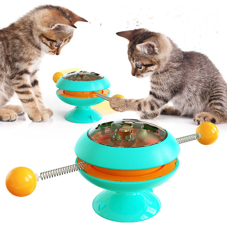 Rotatable Cat Toys Supplies With Catnip Interactive Training Toys