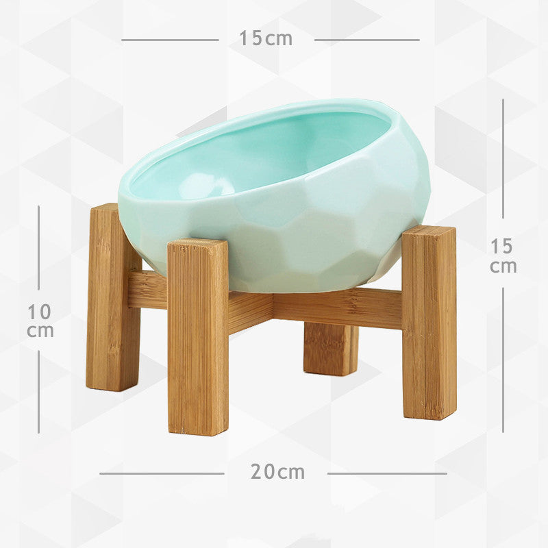 Yuanmiao Cat Bowl Ceramic Cat Food Bowl Protect Cervical Spine Bowl