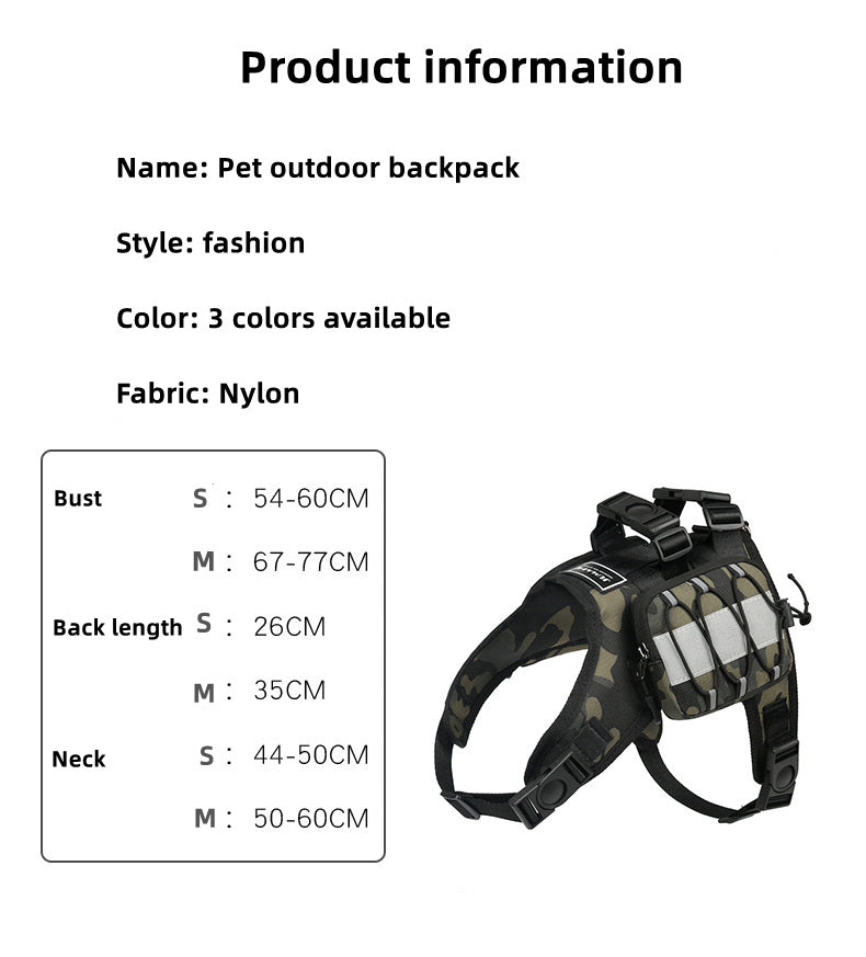 Pet Dog Camouflage Self Backpack