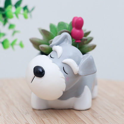 Resin Sleeping Pet Succulent Flower Pot