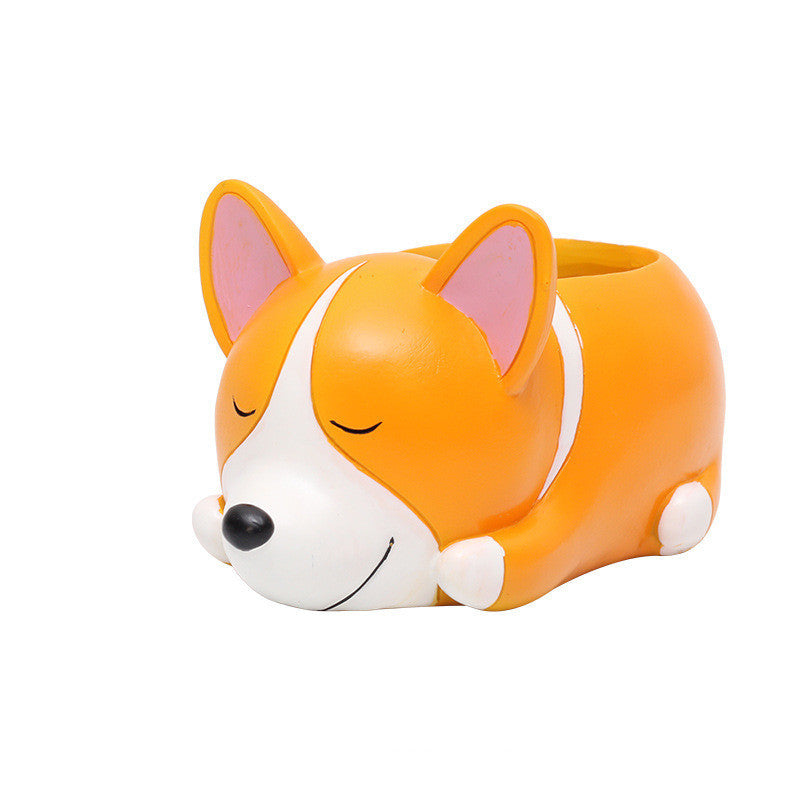 Resin Sleeping Pet Succulent Flower Pot