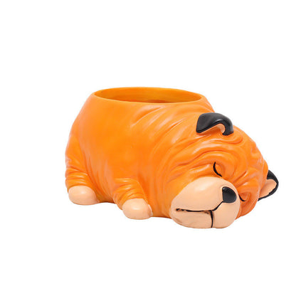 Resin Sleeping Pet Succulent Flower Pot