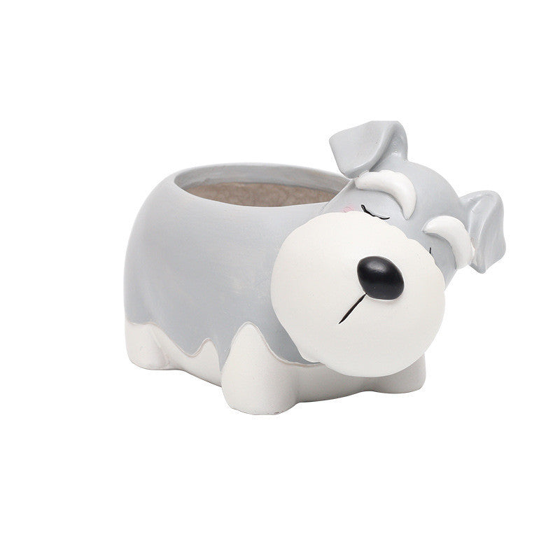 Resin Sleeping Pet Succulent Flower Pot