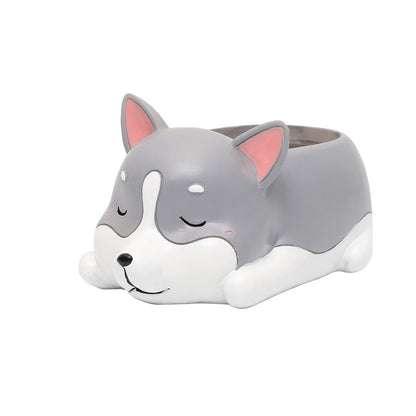 Resin Sleeping Pet Succulent Flower Pot