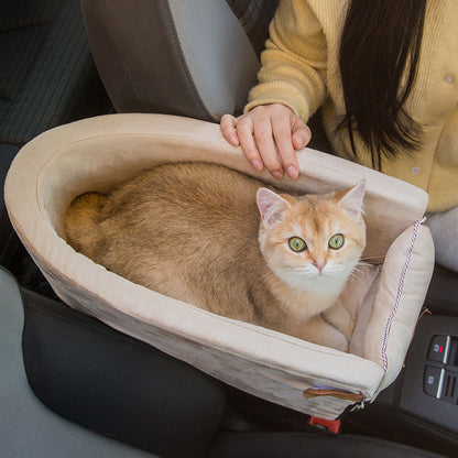Dog Car Seat Pet Carrier Universal Armrest Box Nonslip Car Carrier