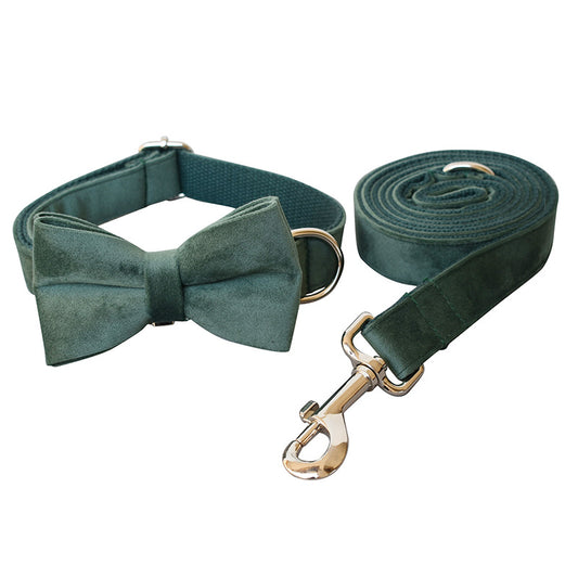 Green Velvet Dog Collar Dog Leash Pet Collar