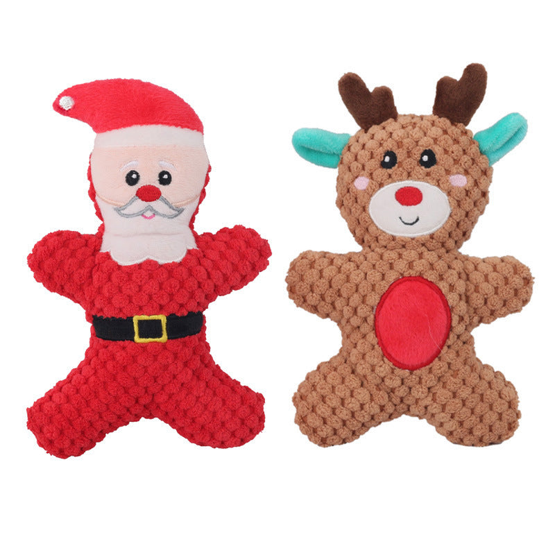 Plush New Pet Dog Plush Sound Toy Santa Claus Series