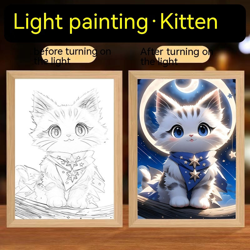 Cats Dogs Cute Pets Glowing Decorative Paintings