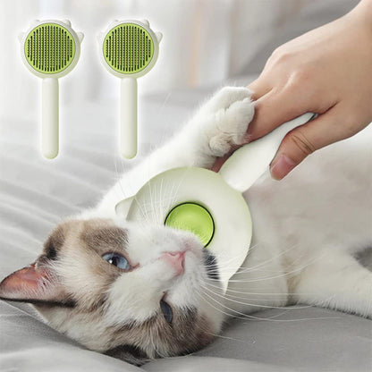 Pet Hair Cleaner Brush Cat Grooming Brush With Release Button
